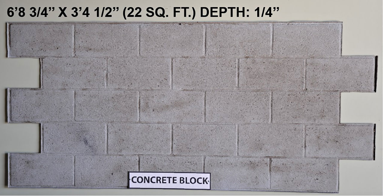 Vacuform Concrete Block Skin by Global Entertainment Industries, Burbank, CA